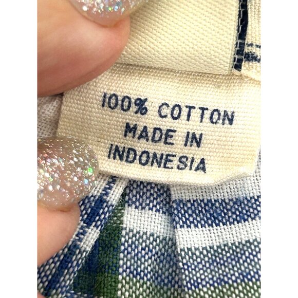 Club Room CR Men’s Shirt Vintage Fit XL Plaid White Blue Green Cotton Pockets - Picture 6 of 16